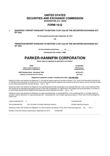 Thumbnail Parker-Hannifin
 10-Q Quarterly Report FY2016 