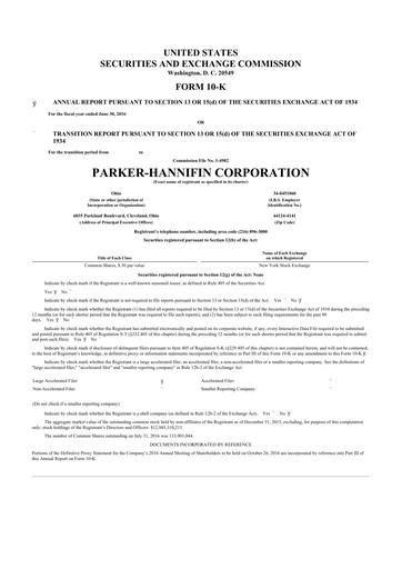 Thumbnail Parker-Hannifin
 10-K Annual Report 2016