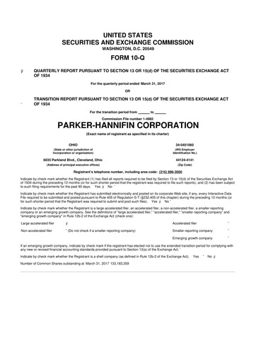 Thumbnail Parker-Hannifin
 10-Q Quarterly Report FY2017 