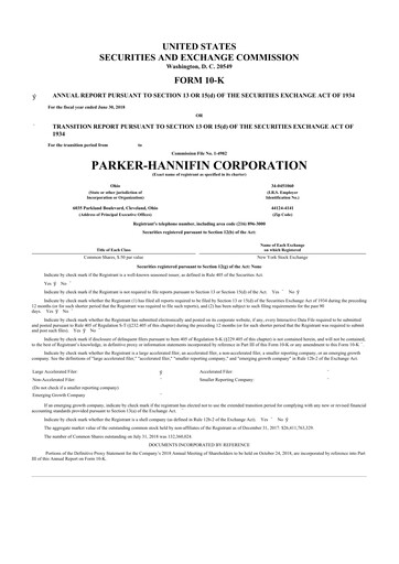 Thumbnail Parker-Hannifin
 10-K Annual Report 2018