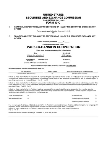 Thumbnail Parker-Hannifin
 10-Q Quarterly Report FY2020 