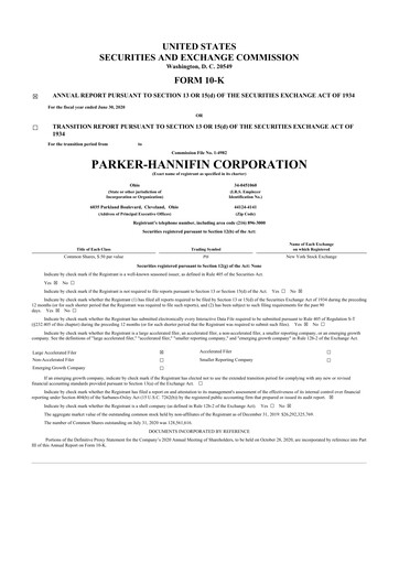 Thumbnail Parker-Hannifin
 10-K Annual Report 2020