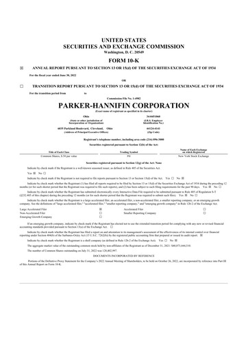 Thumbnail Parker-Hannifin
 10-K Annual Report 2022