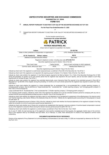 Thumbnail Patrick Industries 10-K Annual Report 2025