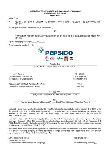 Miniature Pepsico 10-Q Rapport trimestriel 2014 