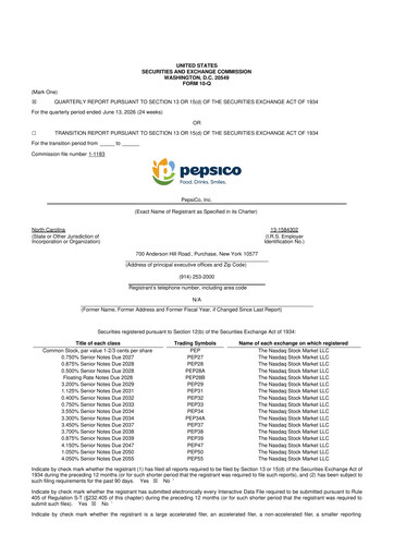 Thumbnail Pepsico 10-Q Quarterly Report FY2026 