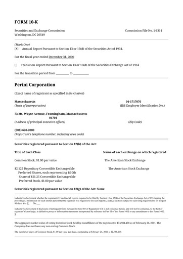 Miniature Tutor Perini Corporation
 10-K Rapport annuel 