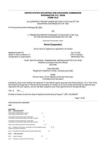 Miniature Tutor Perini Corporation
 10-Q Rapport trimestriel  