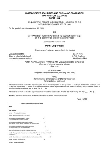 Miniature Tutor Perini Corporation
 10-Q Rapport trimestriel  
