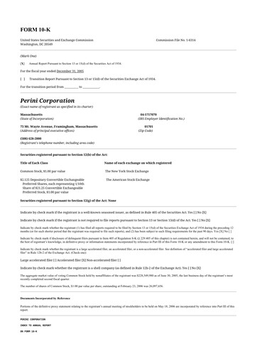 Miniature Tutor Perini Corporation
 10-K Rapport annuel 