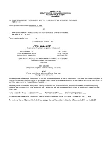 Thumbnail Tutor Perini Corporation
 10-Q Quarterly Report FY 