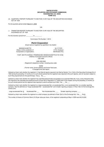 Thumbnail Tutor Perini Corporation
 10-Q Quarterly Report FY 