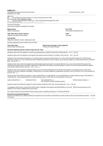 Miniature Tutor Perini Corporation
 10-K Rapport annuel 