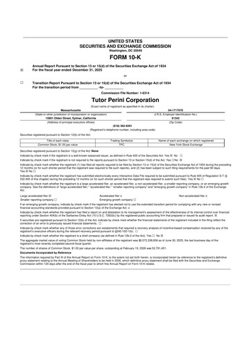 Thumbnail Tutor Perini Corporation
 10-K Annual Report 2025