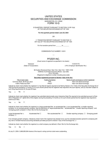 Miniature Pfizer 10-Q Rapport trimestriel 2024 