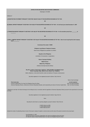 Thumbnail PLDT 20-F Annual Report 