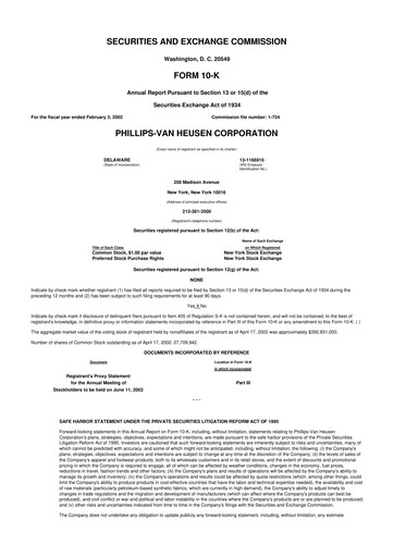 Thumbnail PVH Corp.
 10-K Annual Report 