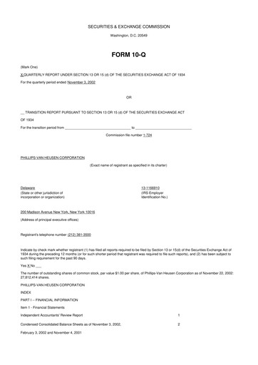 Thumbnail PVH Corp.
 10-Q Quarterly Report FY 