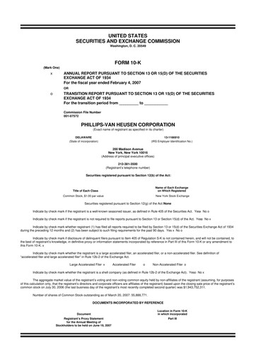 Thumbnail PVH Corp.
 10-K Annual Report 