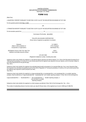 Thumbnail PVH Corp.
 10-Q Quarterly Report FY 