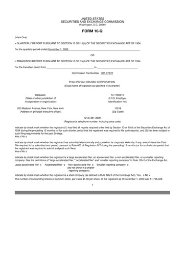 Thumbnail PVH Corp.
 10-Q Quarterly Report FY 