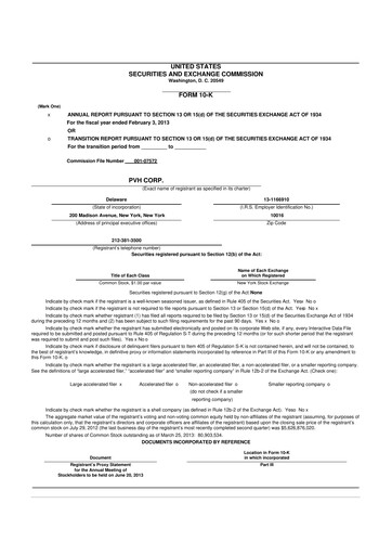 Thumbnail PVH Corp.
 10-K Annual Report 2012