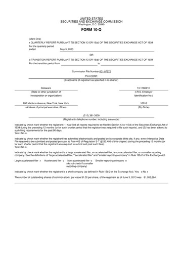 Thumbnail PVH Corp.
 10-Q Quarterly Report FY2013 