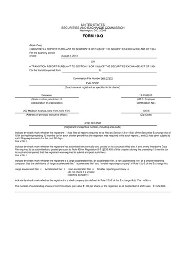Thumbnail PVH Corp.
 10-Q Quarterly Report FY2013 