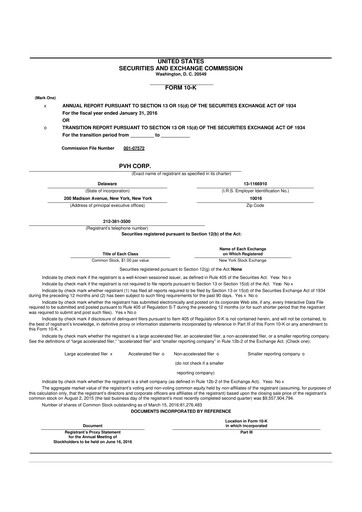 Thumbnail PVH Corp.
 10-K Annual Report 2015