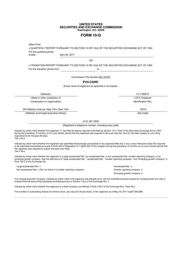 Thumbnail PVH Corp.
 10-Q Quarterly Report FY2017 