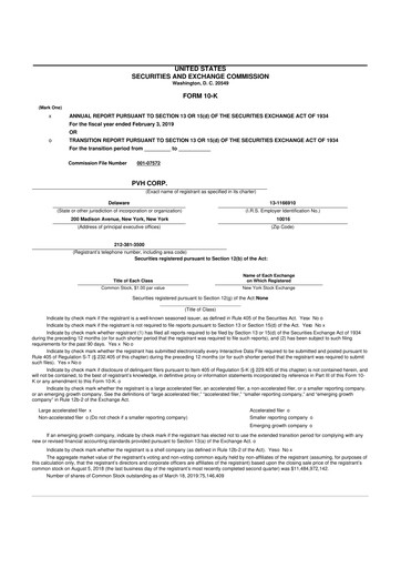 Thumbnail PVH Corp.
 10-K Annual Report 2018