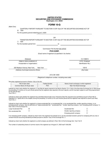 Thumbnail PVH Corp.
 10-Q Quarterly Report FY2020 