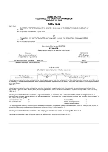 Thumbnail PVH Corp.
 10-Q Quarterly Report FY2022 