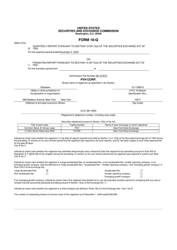 Thumbnail PVH Corp.
 10-Q Quarterly Report FY2025 