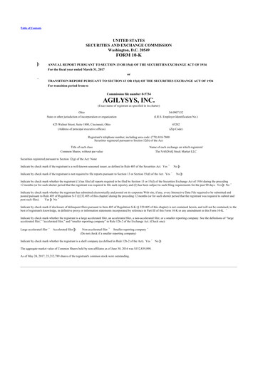 Thumbnail Agilysys 10-K Annual Report 2017