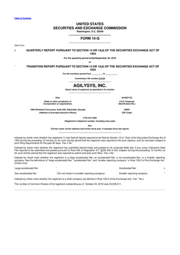 Thumbnail Agilysys 10-Q Quarterly Report FY2019 