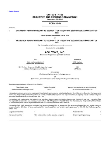 Thumbnail Agilysys 10-Q Quarterly Report FY2020 