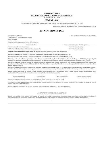 Miniature Pitney Bowes 10-K Rapport annuel 