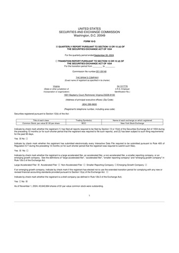 Thumbnail Brink's
 10-Q Quarterly Report FY2024 