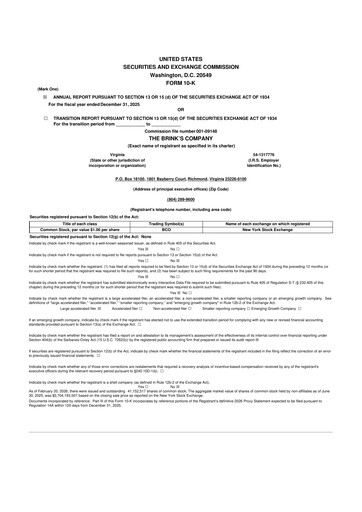 Thumbnail Brink's
 10-K Annual Report 2025