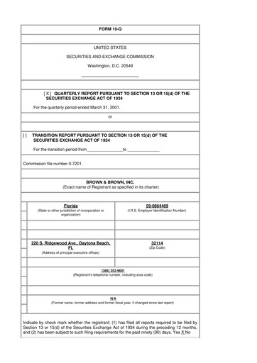Thumbnail Brown & Brown
 10-Q Quarterly Report FY 