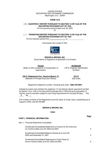 Thumbnail Brown & Brown
 10-Q Quarterly Report FY 