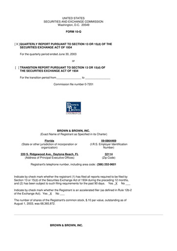 Thumbnail Brown & Brown
 10-Q Quarterly Report FY 