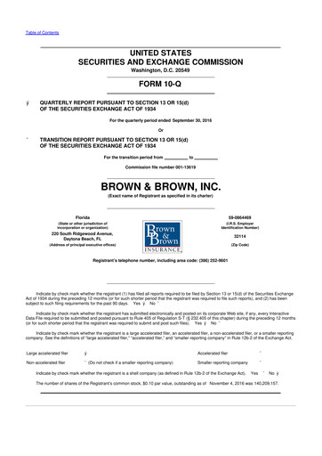 Thumbnail Brown & Brown
 10-Q Quarterly Report FY2016 