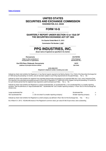 Thumbnail PPG Industries
 10-Q Quarterly Report FY2013 