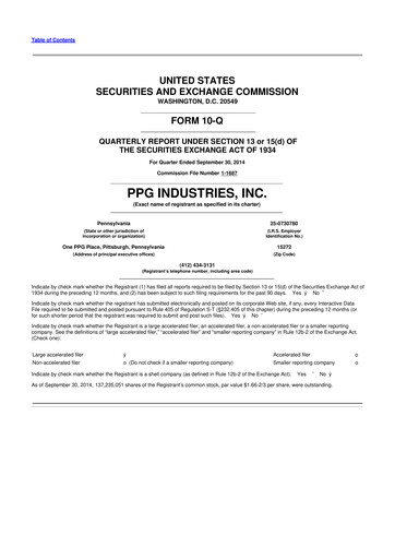 Thumbnail PPG Industries
 10-Q Quarterly Report FY2014 