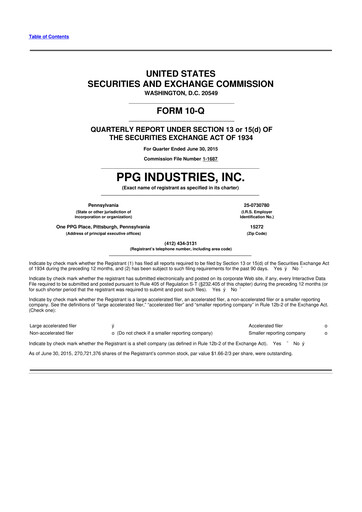 Thumbnail PPG Industries
 10-Q Quarterly Report FY2015 