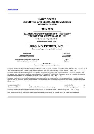 Thumbnail PPG Industries
 10-Q Quarterly Report FY2015 