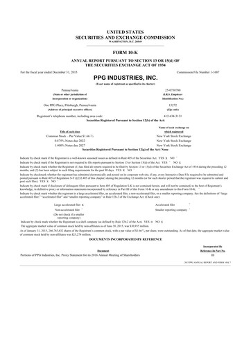 Thumbnail PPG Industries
 10-K Annual Report 2015