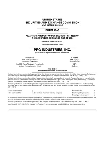 Thumbnail PPG Industries
 10-Q Quarterly Report FY2017 